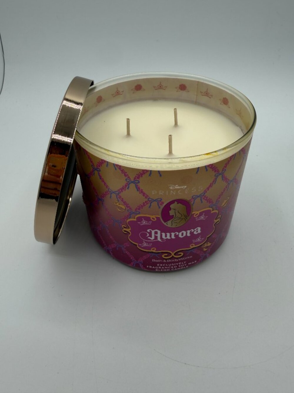 Bath & Body Works Disney Princess AURORA 3-Wick Scented Candle 14.5 oz. NEW